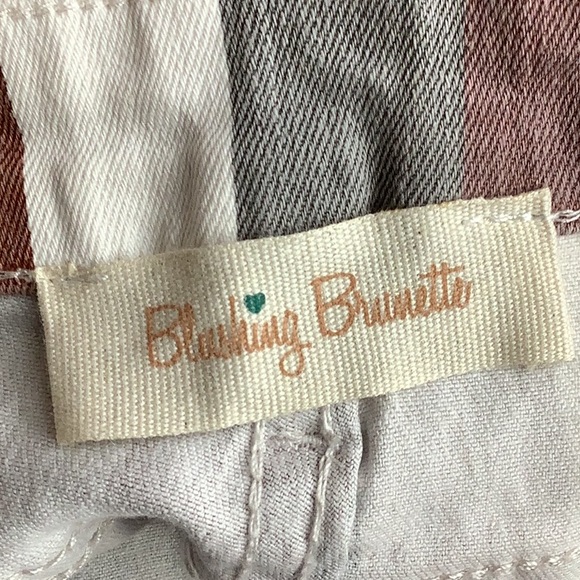 Blushing Brunette Stripe Super Flare Jeans Boho Festival WMS SZ L Five Pocket. - Picture 8 of 10